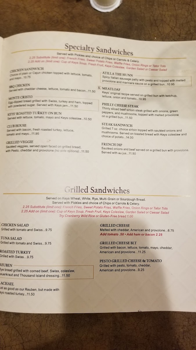 Menu Keys Cafe & Bakery-6